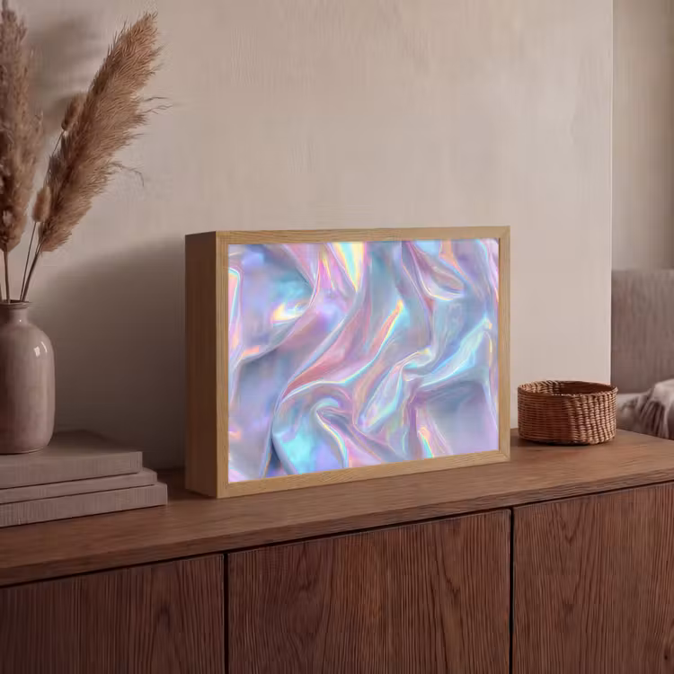 Lightbox - Wandlamp - Golvend - Pasteltinten - Glanzend - Stof — 4