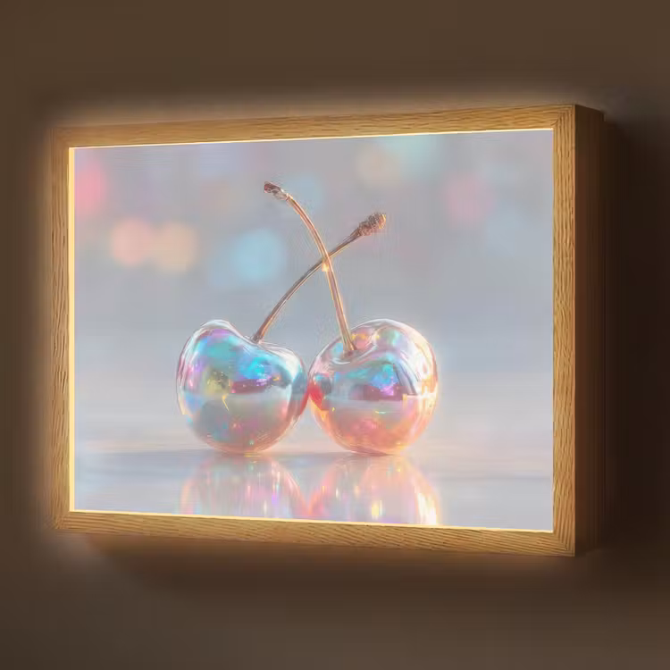 Lightbox - Wandlamp - Kersen - Glanzend - Regenboogkleur — 1