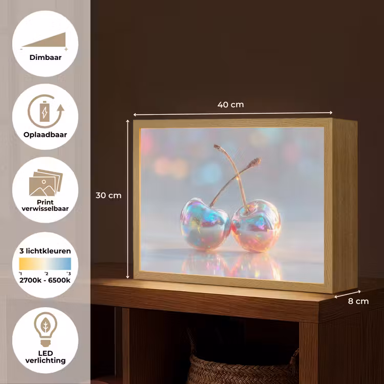 Lightbox - Wandlamp - Kersen - Glanzend - Regenboogkleur — 10