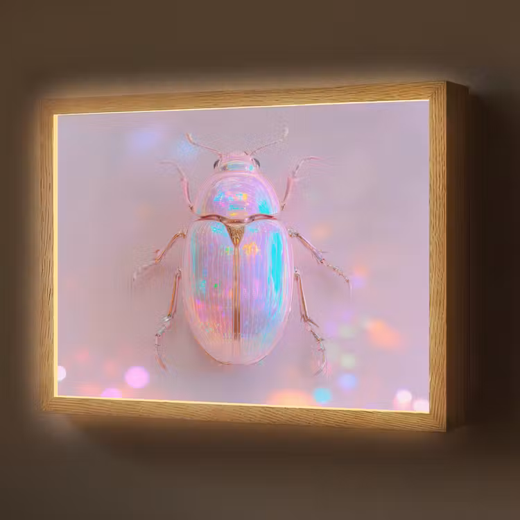 Lightbox - Wandlamp - Kever - Metallic - Lichteffect - Roze — 1