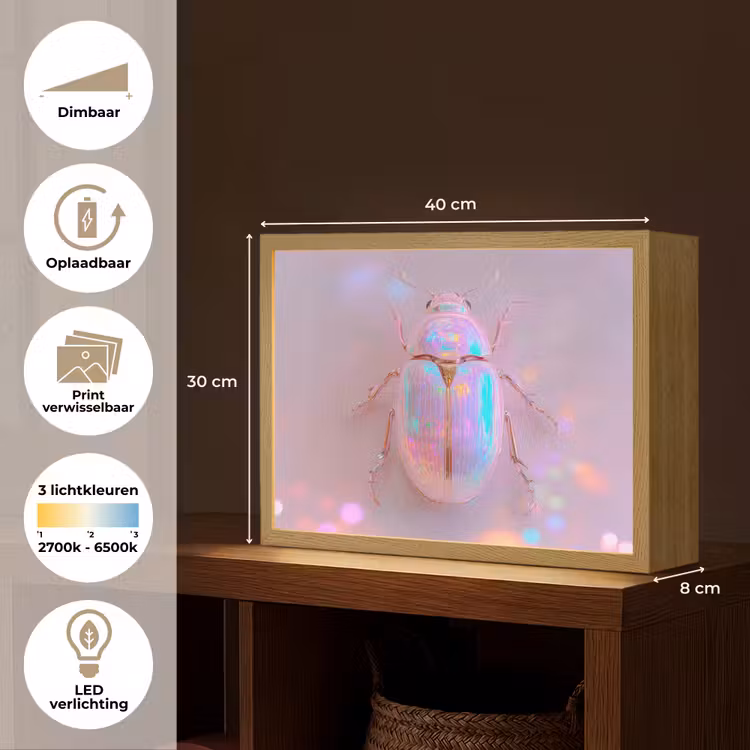 Lightbox - Wandlamp - Kever - Metallic - Lichteffect - Roze — 10