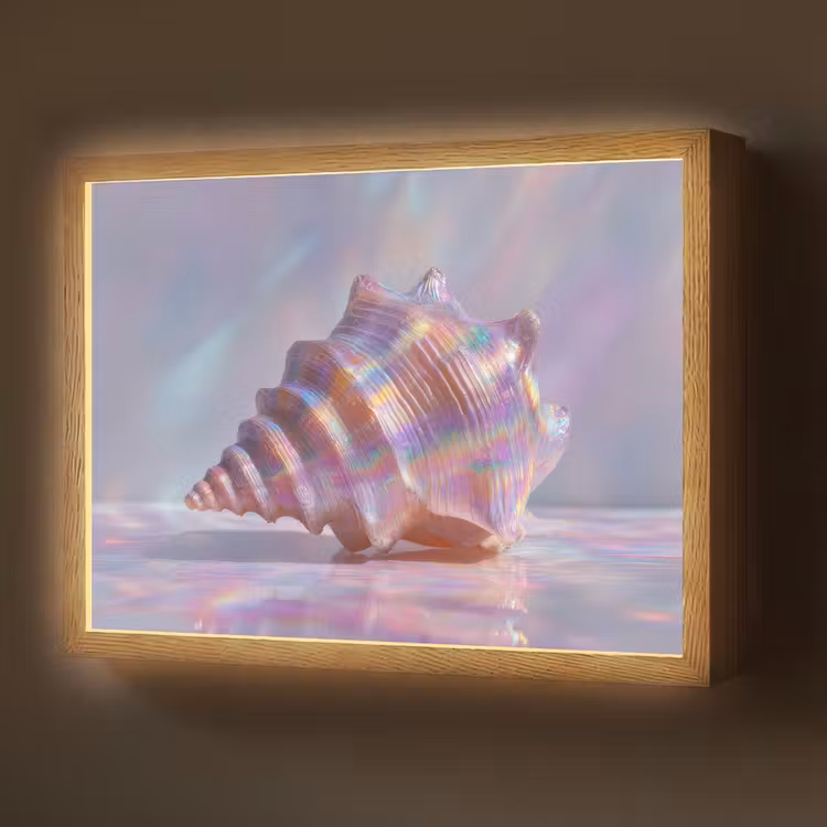 Lightbox - Wandlamp - Schelp - Glanzend - Regenboogtinten — 1