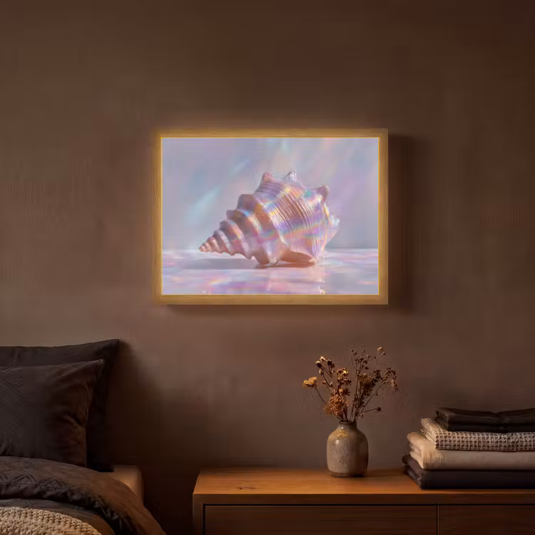 Lightbox - Wandlamp - Schelp - Glanzend - Regenboogtinten — 3