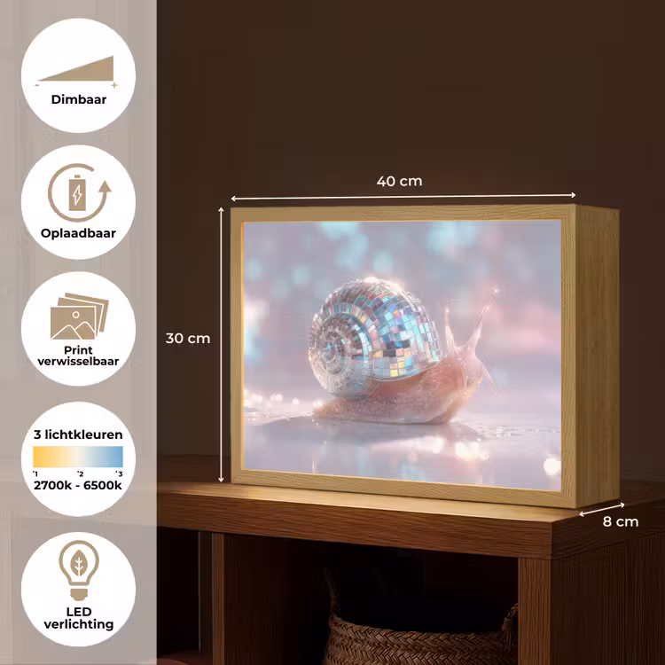 Lightbox - Wandlamp - Slak - Disco - Mozaïek - Blauw — 10