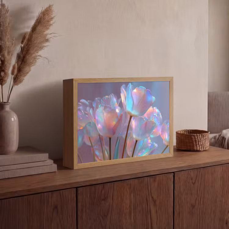 Lightbox - Wandlamp - Tulpen - Glazen - Bloemblaadjes - Pasteltinten — 4