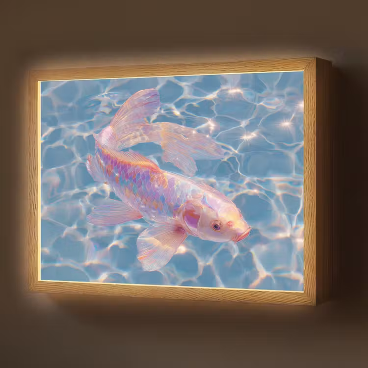 Lightbox - Wandlamp - Vis - Water - Blauw - Licht — 1
