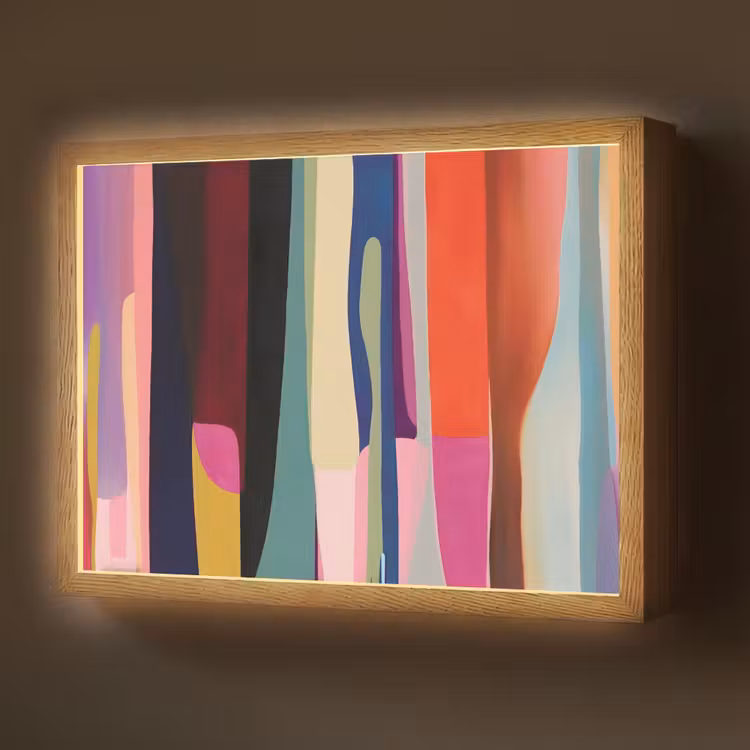 Lightbox - Wandlamp - Kleurbanen - Verticaal - Kleurrijk — 1