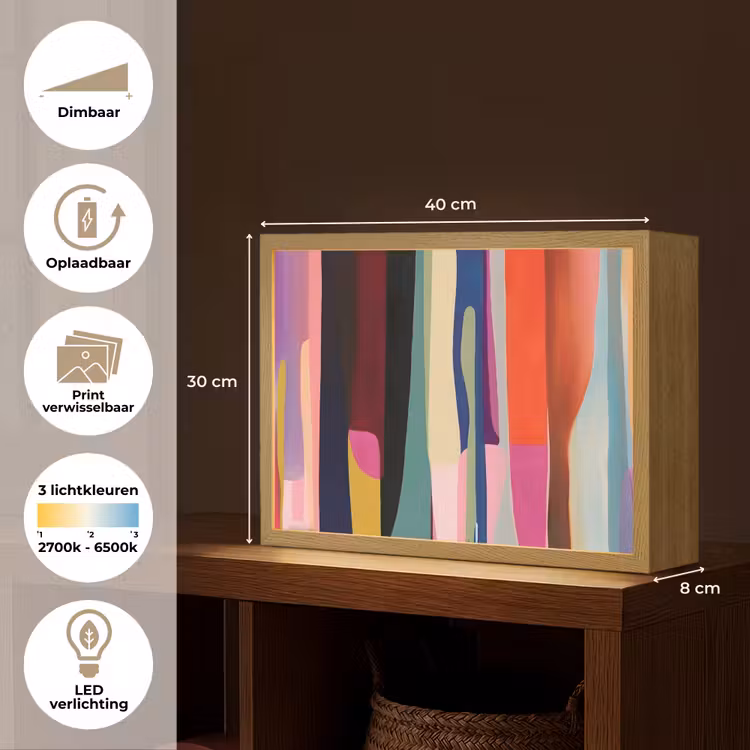 Lightbox - Wandlamp - Kleurbanen - Verticaal - Kleurrijk — 10