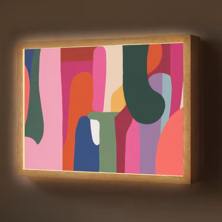 Lightbox - Wandlamp - Kleurvakken - Recht - Rond - Abstract — 1