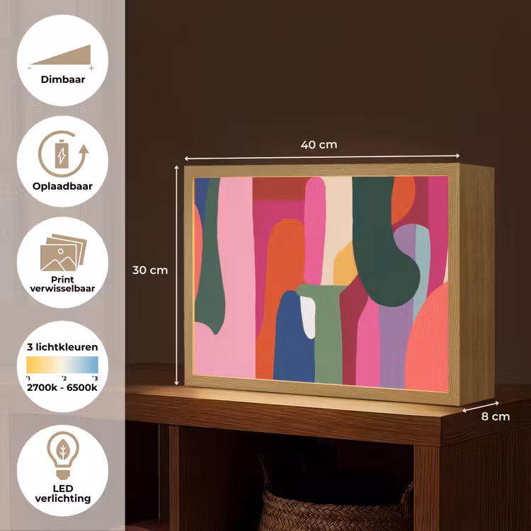 Lightbox - Wandlamp - Kleurvakken - Recht - Rond - Abstract — 10