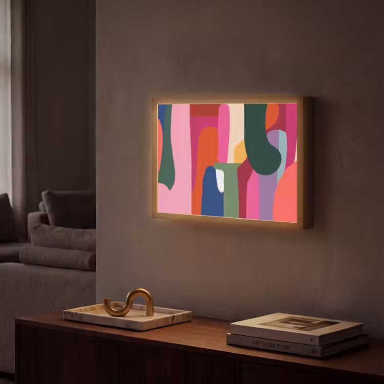 Lightbox - Wandlamp - Kleurvakken - Recht - Rond - Abstract — 2