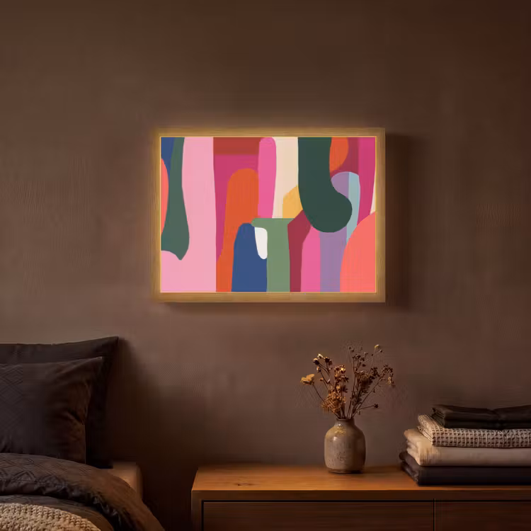 Lightbox - Wandlamp - Kleurvakken - Recht - Rond - Abstract — 3