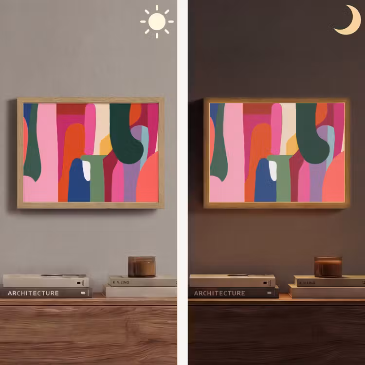 Lightbox - Wandlamp - Kleurvakken - Recht - Rond - Abstract — 6