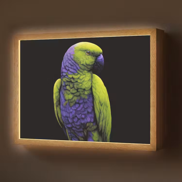 Lightbox - Wandlamp - Papegaai - Veren - Opvallend - Groen — 1