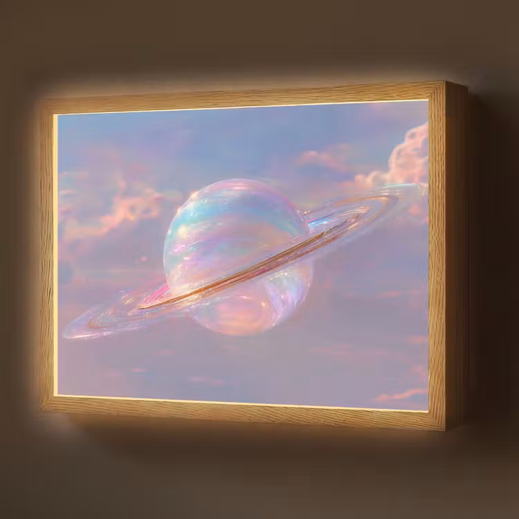 Lightbox - Wandlamp - Planeet - Lucht - Wolken - Pasteltinten — 1