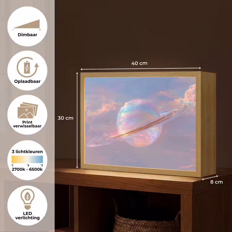 Lightbox - Wandlamp - Planeet - Lucht - Wolken - Pasteltinten — 10