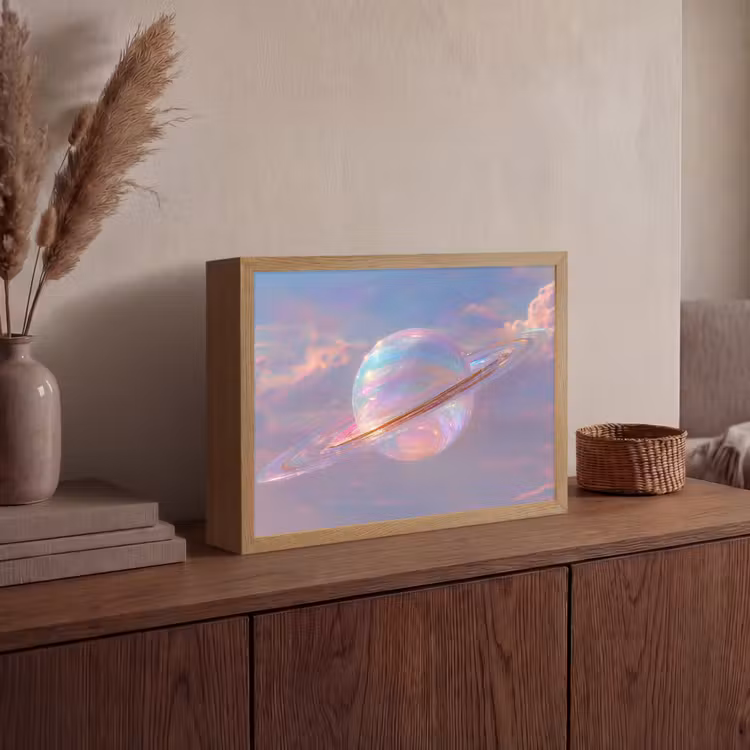 Lightbox - Wandlamp - Planeet - Lucht - Wolken - Pasteltinten — 4