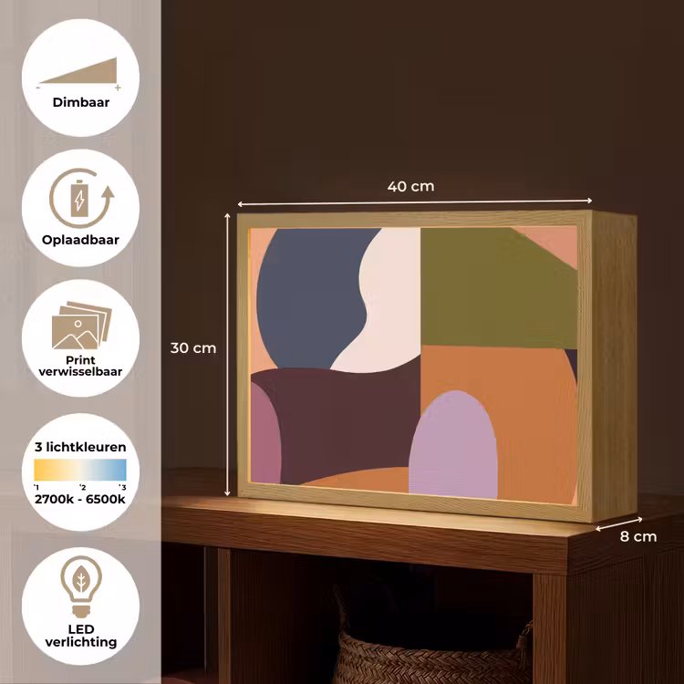 Lightbox - Wandlamp - Vormen - Abstract - Kleuren - Vierkant — 10