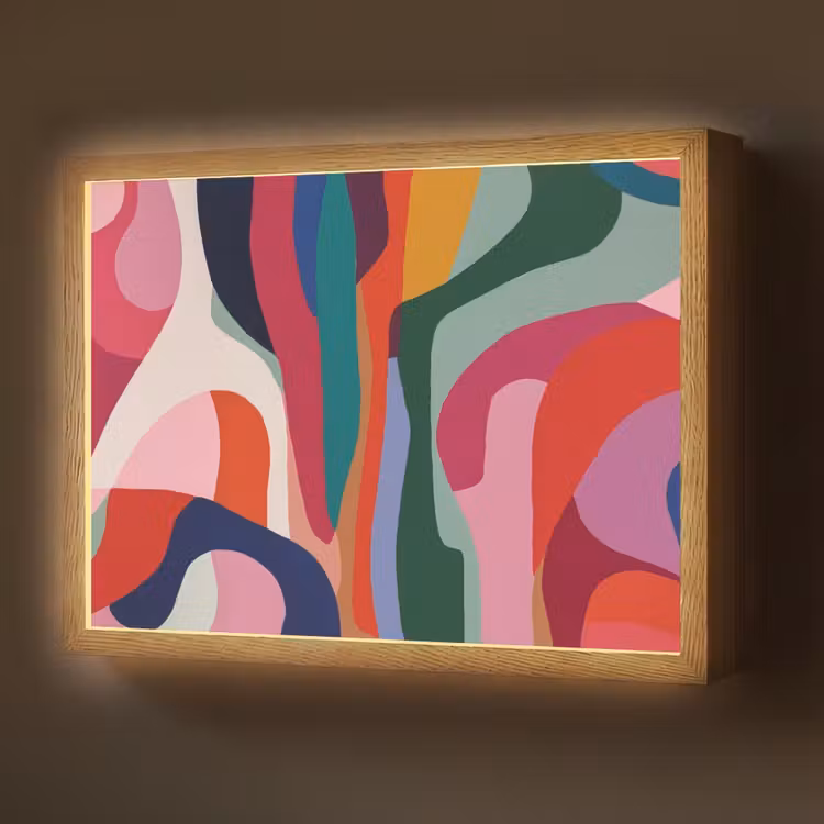 Lightbox - Wandlamp - Vormen - Bochten - Kleurrijk - Abstract — 1