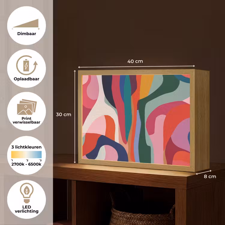 Lightbox - Wandlamp - Vormen - Bochten - Kleurrijk - Abstract — 10