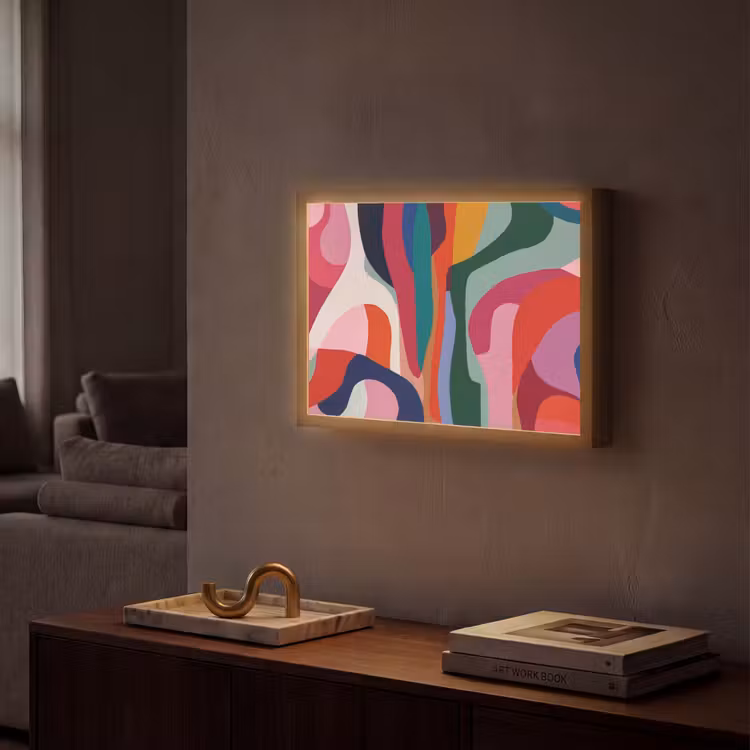 Lightbox - Wandlamp - Vormen - Bochten - Kleurrijk - Abstract — 2