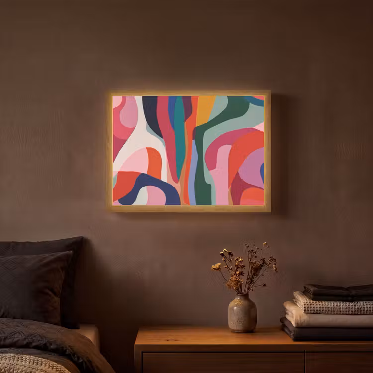 Lightbox - Wandlamp - Vormen - Bochten - Kleurrijk - Abstract — 3