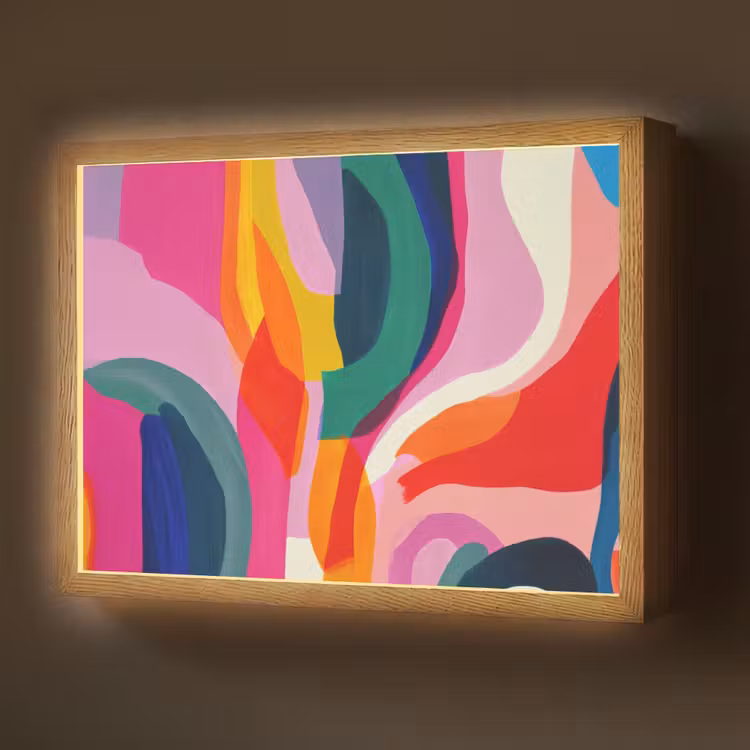 Lightbox - Wandlamp - Vormen - Golvend - Abstract - Felroze — 1