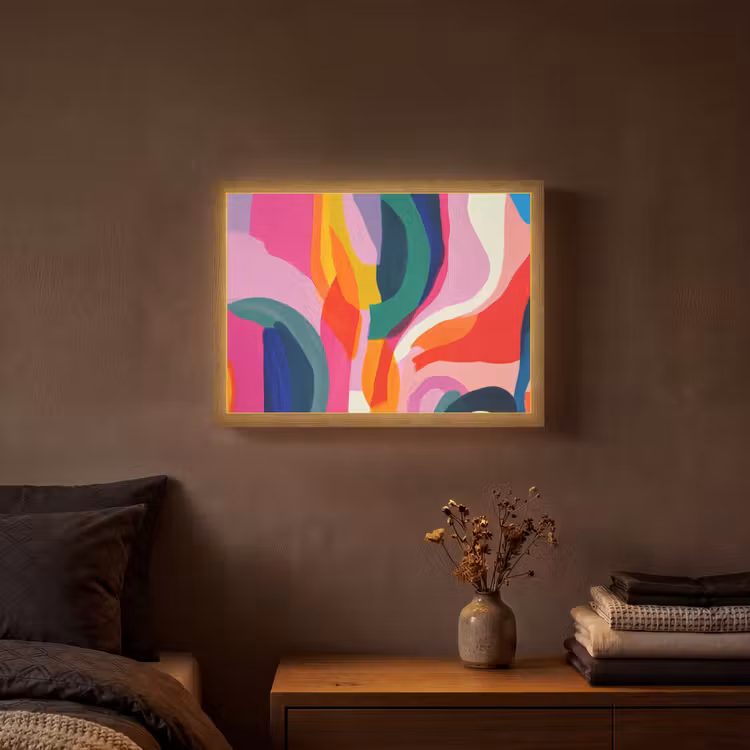 Lightbox - Wandlamp - Vormen - Golvend - Abstract - Felroze — 3