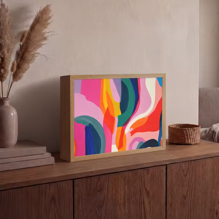 Lightbox - Wandlamp - Vormen - Golvend - Abstract - Felroze — 4