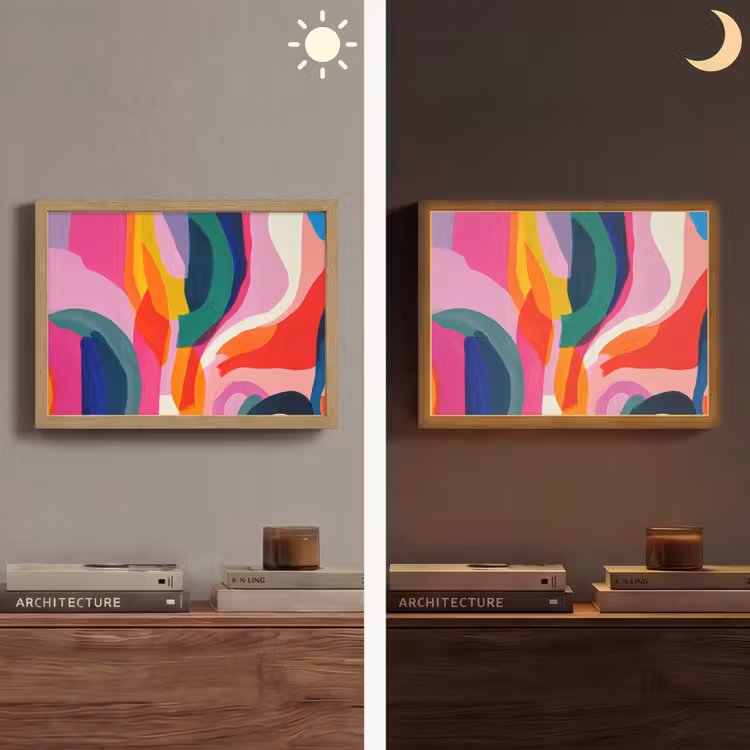 Lightbox - Wandlamp - Vormen - Golvend - Abstract - Felroze — 6