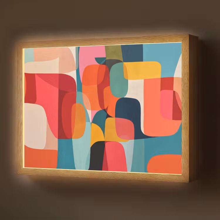 Lightbox - Wandlamp - Vormen - Kleurrijk - Abstract - Vlakken — 1