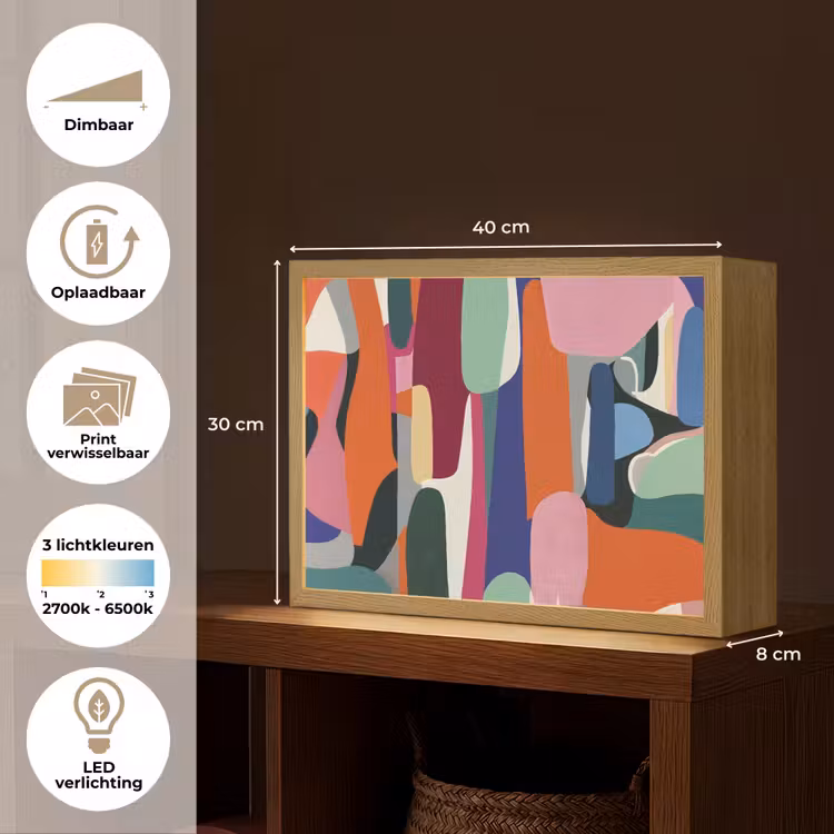 Lightbox - Wandlamp - Vormen - Ritmisch - Kleuren - Abstract — 10