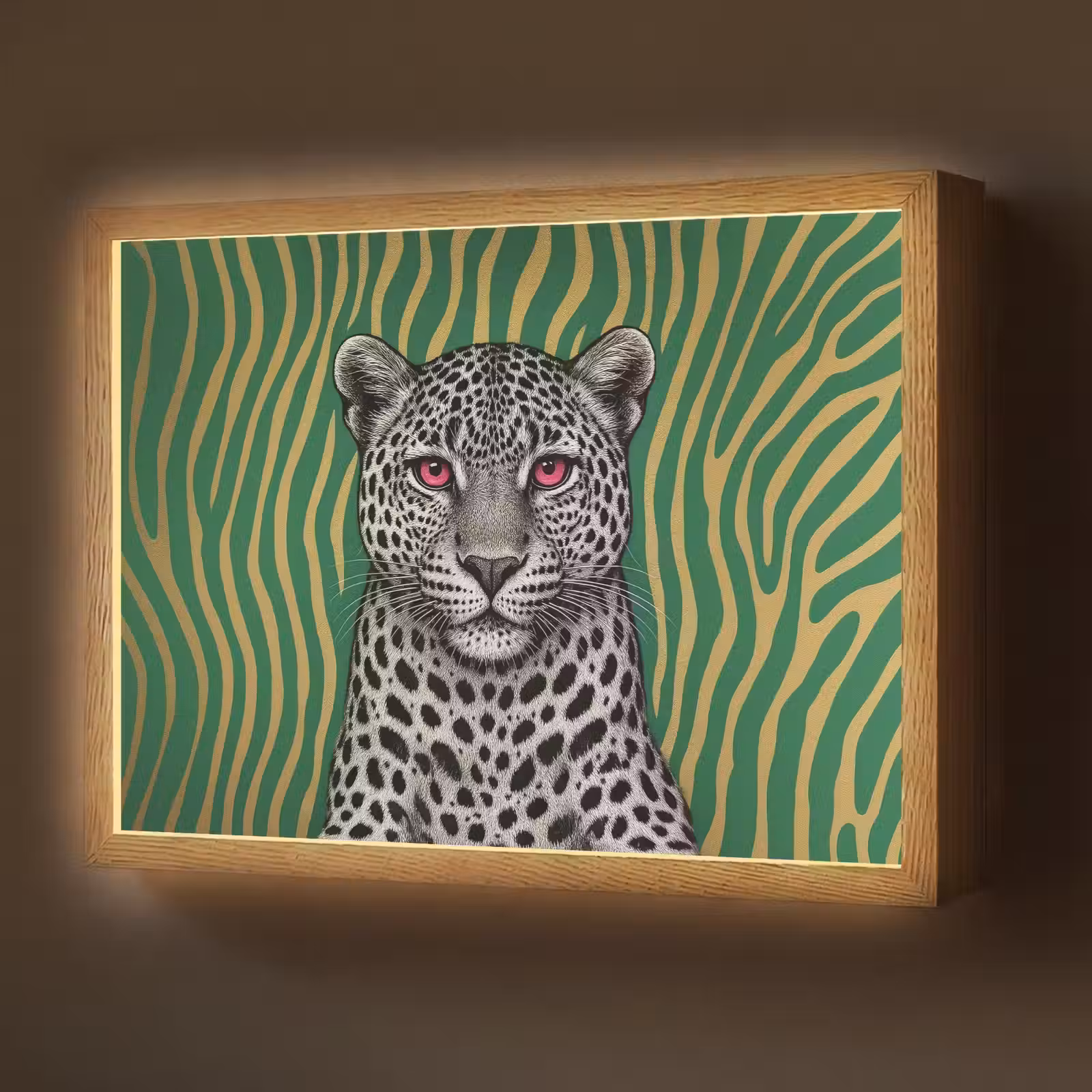 Lightbox - Wandlamp - Panter - Zebrapatroon - Groen — 1