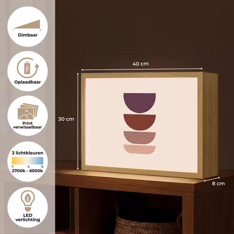 Lightbox - Wandlamp - Harmonieus - Symmetrisch - Rood — 10