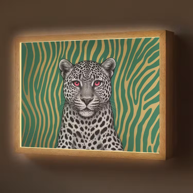Lightbox - Wandlamp - Panter - Zebrapatroon - Groen — 1