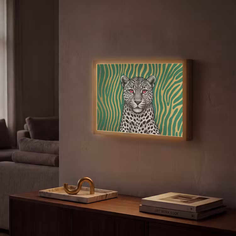 Lightbox - Wandlamp - Panter - Zebrapatroon - Groen — 2
