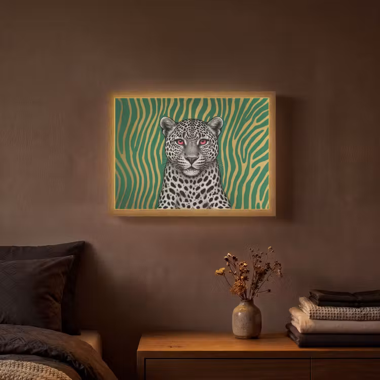 Lightbox - Wandlamp - Panter - Zebrapatroon - Groen — 3
