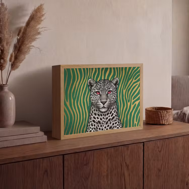 Lightbox - Wandlamp - Panter - Zebrapatroon - Groen — 4