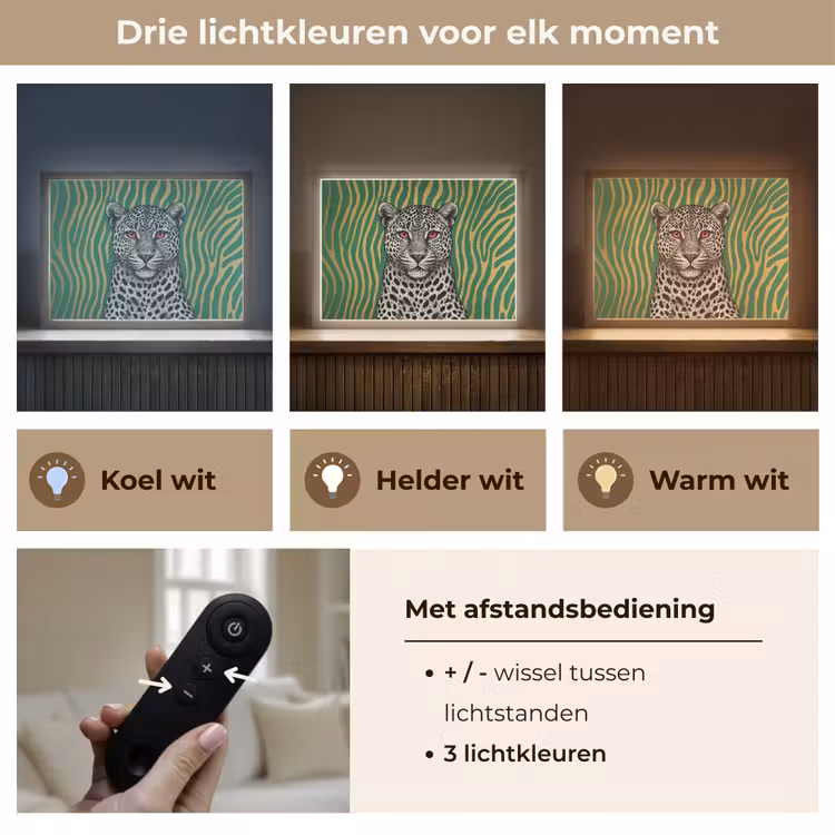 Lightbox - Wandlamp - Panter - Zebrapatroon - Groen — 8