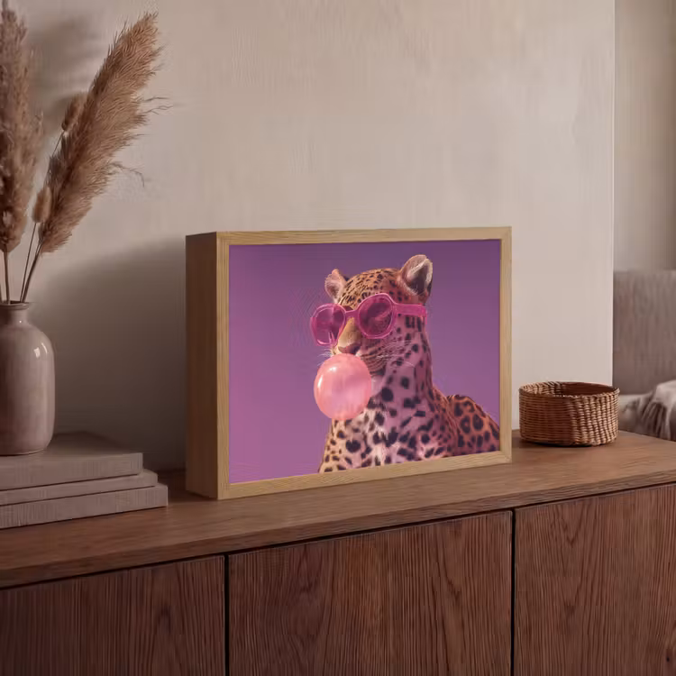 Lightbox - Wandlamp - Panter - Zonnebril - Kauwgombel - Roze — 4