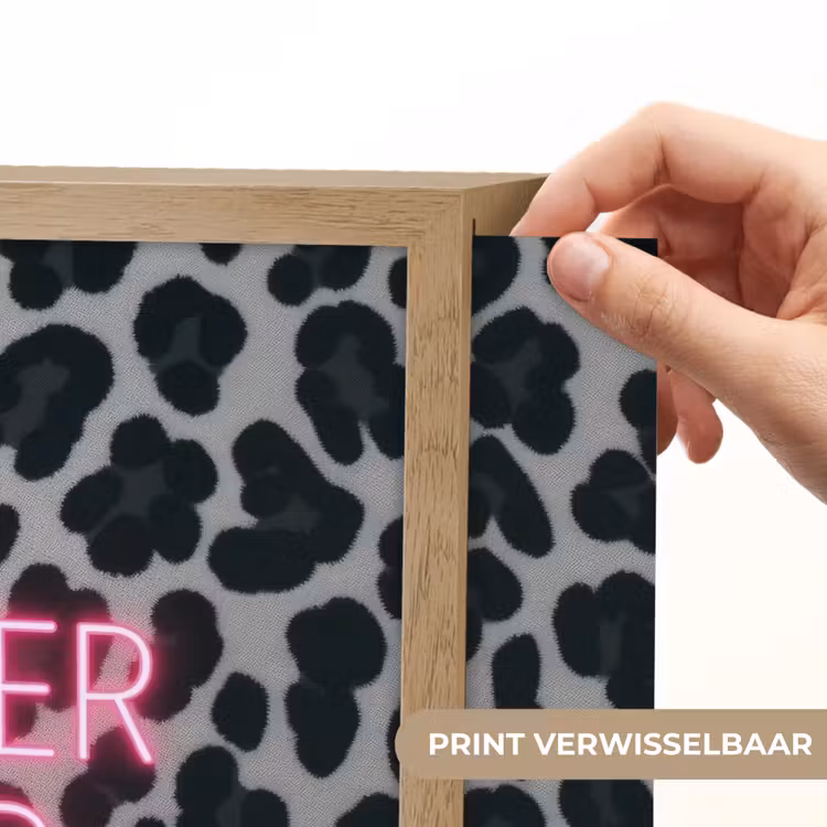Lightbox - Wandlamp - Panterprint - Zwart - Neonletters - Roze — 5