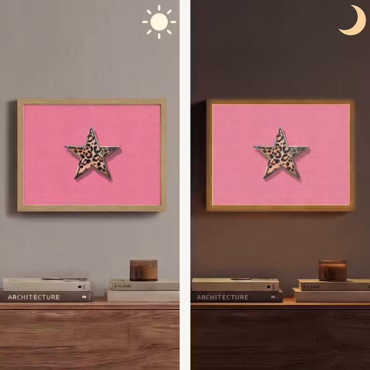 Lightbox - Wandlamp - Ster - Luipaard - Print - Roze — 6