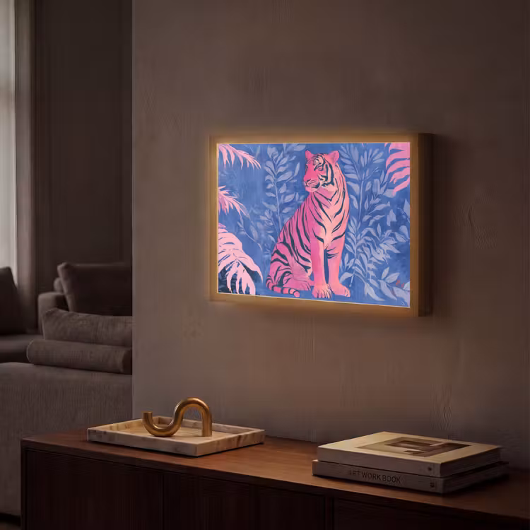 Lightbox - Wandlamp - Tijger - Roze - Bladeren - Jungle — 2