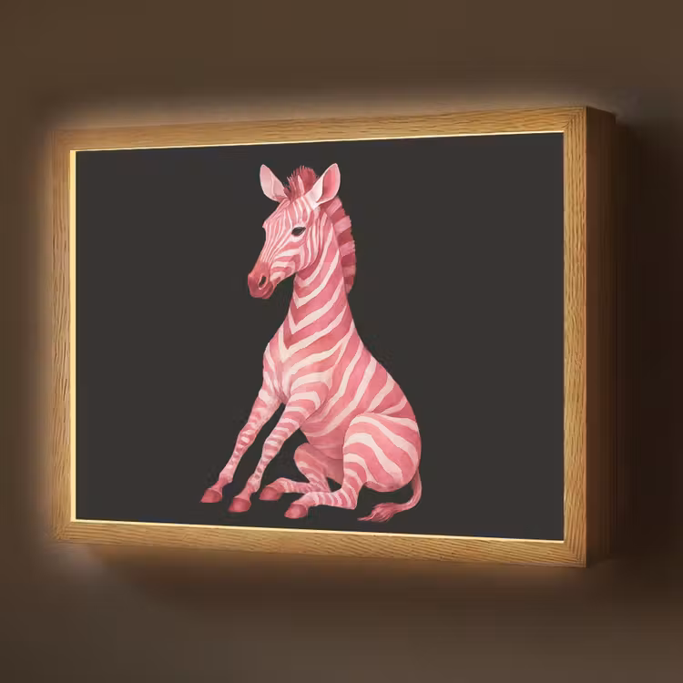 Lightbox - Wandlamp - Zebra - Roze - Gestreept — 1