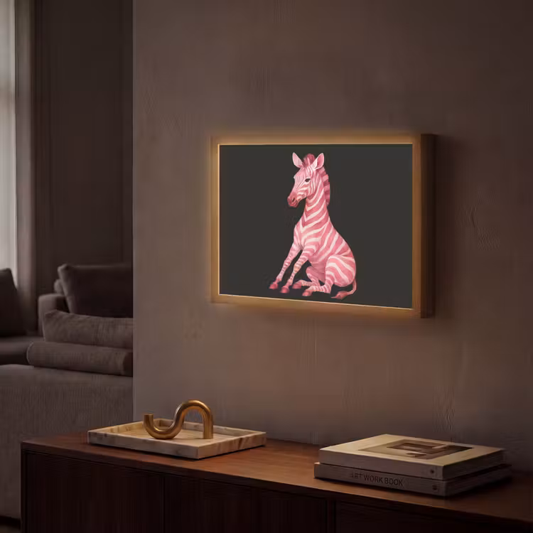 Lightbox - Wandlamp - Zebra - Roze - Gestreept — 2