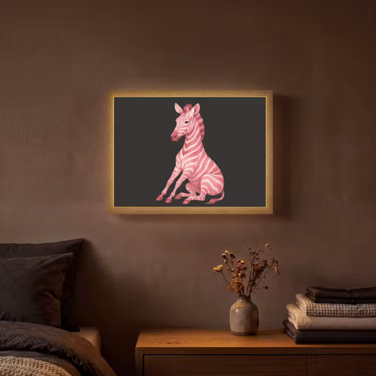 Lightbox - Wandlamp - Zebra - Roze - Gestreept — 3