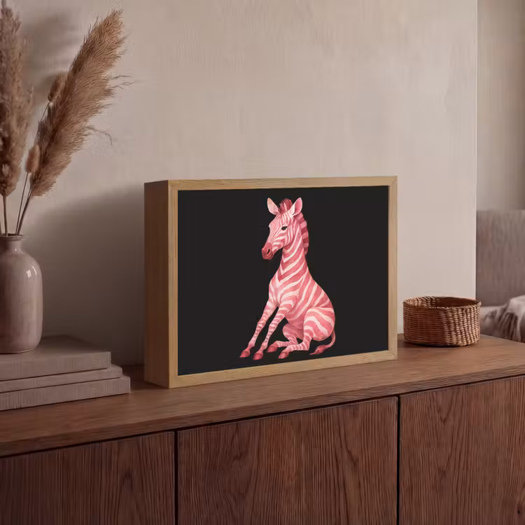 Lightbox - Wandlamp - Zebra - Roze - Gestreept — 4