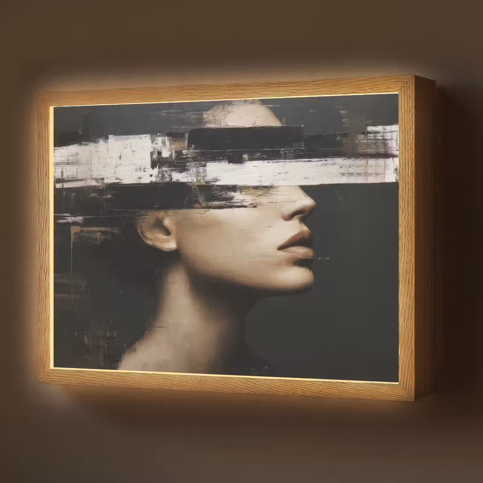 Lightbox - Wandlamp - Gezicht - Vrouw - Zwart - Abstract — 1