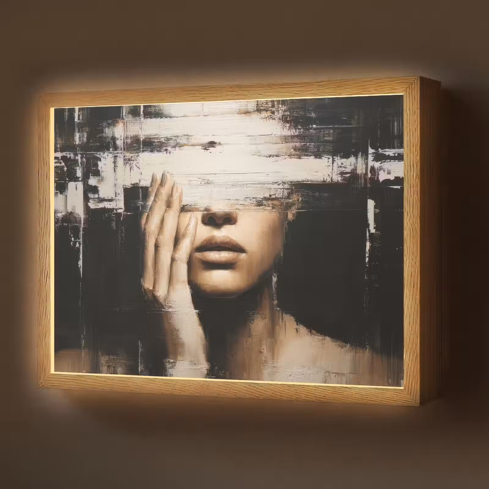 Lightbox - Wandlamp - Hand - Gezicht - Strepen - Abstract — 1