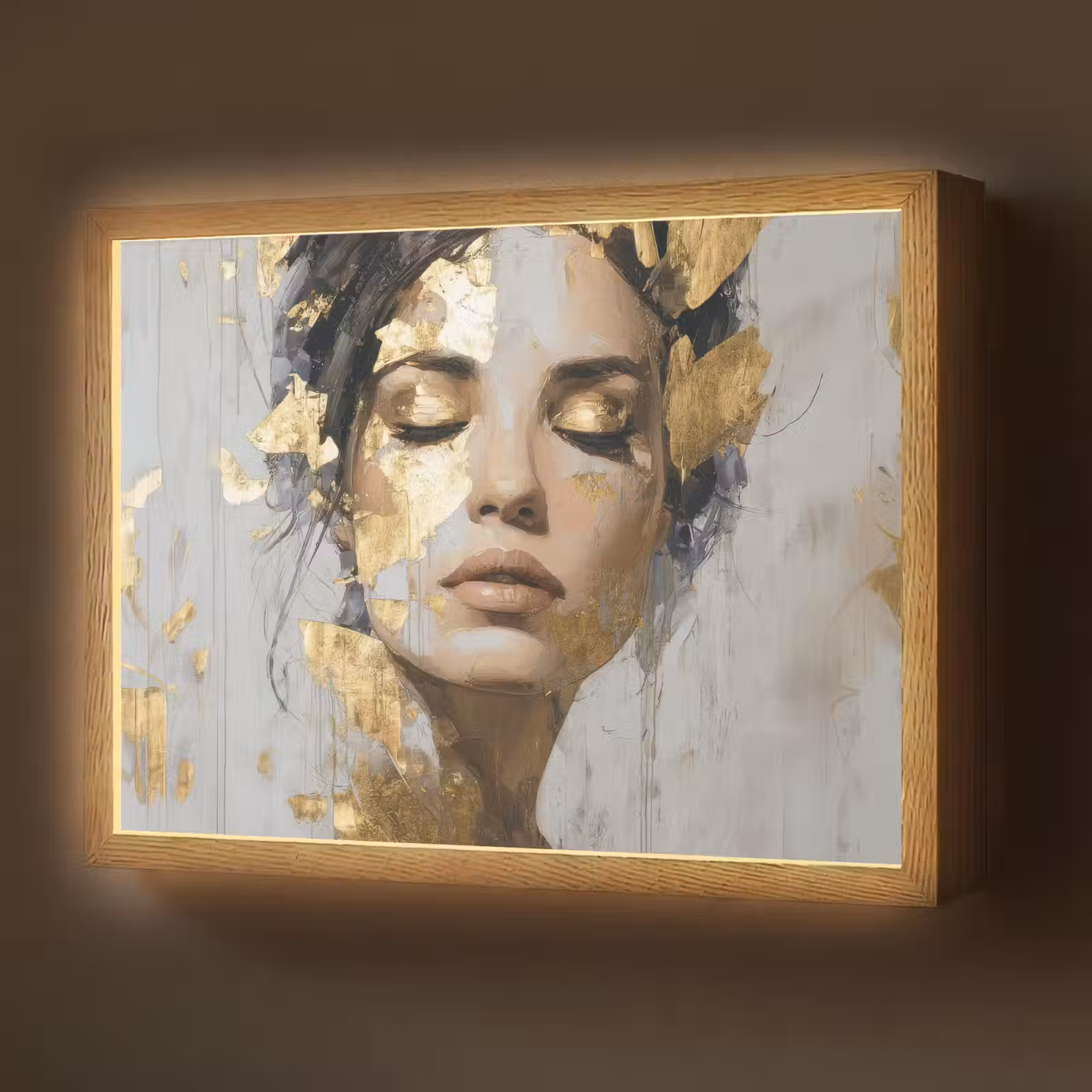 Lightbox - Wandlamp - Sierlijk - Vrouw - Goud - Ogen — 1